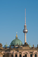 The dome of the Berlin cathedral and the tv tower