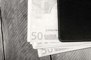 euro currency in the wallet