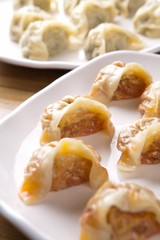 Kimchi Dumplings on plate