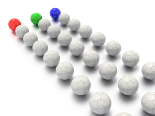 A Concept Graphic featuring a stylized leadership or teamwork ideas, depicted through a soccer ball sphere theme. 