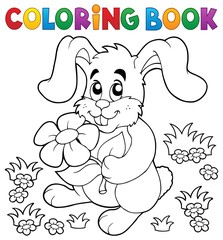 Coloring book Easter rabbit theme 3