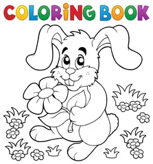 Cercles muraux Pour enfants Coloring book Easter rabbit theme 3