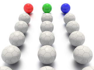 A Concept Graphic featuring a stylized leadership or teamwork ideas, depicted through a soccer ball sphere theme. 