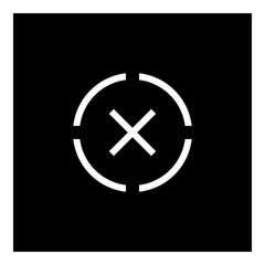 Target icon - Flat design, glyph style icon - Filled black square