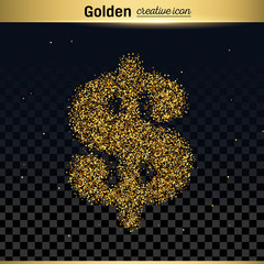 Gold glitter vector icon