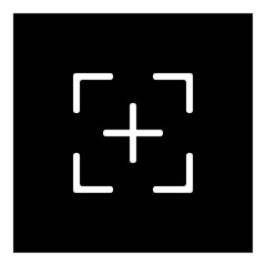 Target icon - Flat design, glyph style icon - Filled black square