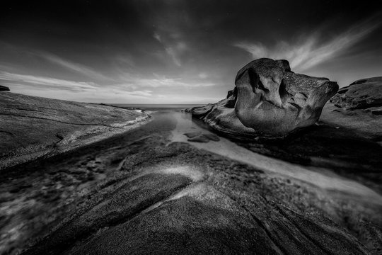 Black and white mountains panorama