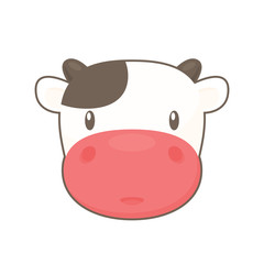 Cute cow cartoon vector icon