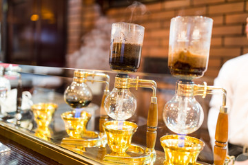 Siphon Coffee Brewing for hot coffee
