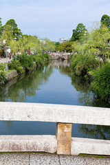 Stone bridge in Kurashiki river