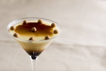 closeup of a delicious Creme caramel with caramel topping