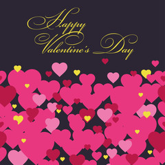 Happy Valentine's Day background With Hearts. Vector illustration. Greeting card.