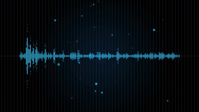 Digital audio waveform animation as motion graphic for sound recording equipment