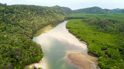 Fototapeta na wymiar Tropical island aerial view