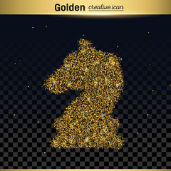 Gold glitter vector icon