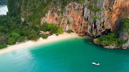 Tropical beach and cave in Thailand