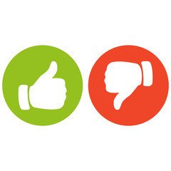 Thumb Up vector icon. Style is flat symbol, cobalt color, rounded angles, white background.