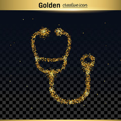 Gold glitter vector icon