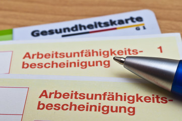 Fototapeta premium Krankenschein