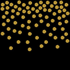 Vector background with golden polygons isolated on black