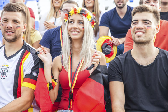 German soccer fans with face paint