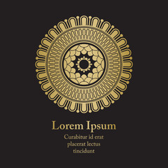 Background with gold floral ornament.