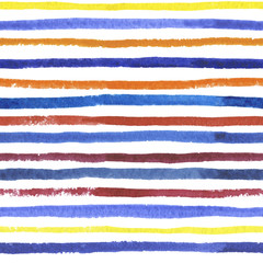 Seamless watercolor pattern with colored strips for wrapping, textile, kraft, fabric, ceramics, cards