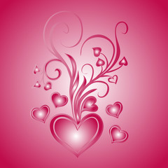 Heart with bouquet of bows