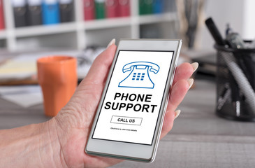 Phone support concept on a smartphone