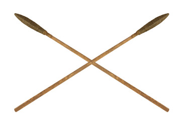 ancient spear isolated on white background