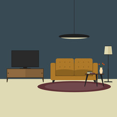 Living room concept in flat style