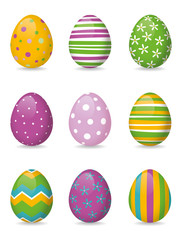 Colorful painted Easter eggs Vector Collection