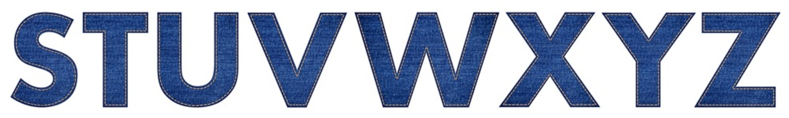 denim blue jeans letter set S to Z