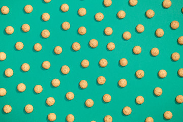 Sweet cookies flat lay pattern