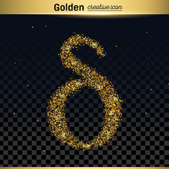 Gold glitter vector icon