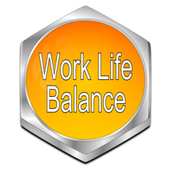 Work Life Balance button - 3D illustration