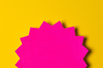 Blank promotional signs on a bright yellow background.