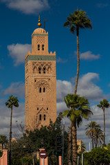 Fototapeta na wymiar Turm der Koutoubia Moschee in Marrakesch, Marokko