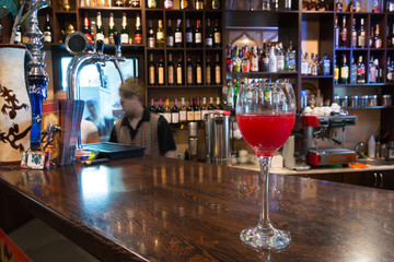 The bar in the restaurant.