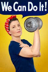 We can do it rosie lifting dumbbell