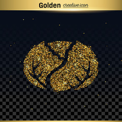 Gold glitter vector icon