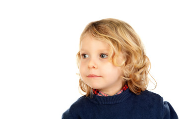 Small blond child with four years