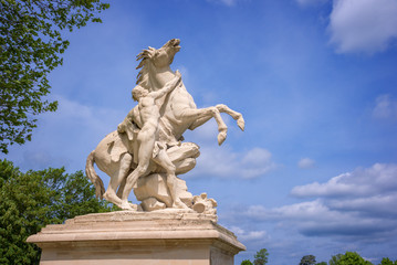 Fototapeta na wymiar Marly horses, sculptures from 1745 at the castle of Marly, France