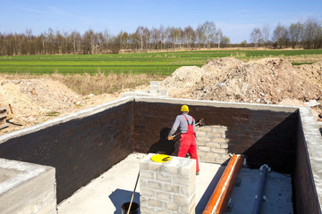 Waterproofing foundation building