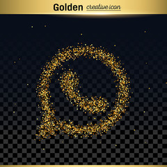 Gold glitter vector icon