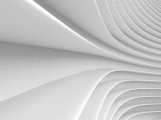 background of white abstract waves. render