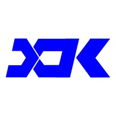 Vector initial letter XK logo icon blue color design template