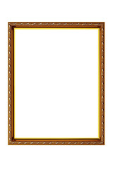 Gold vintage frame isolated on white background