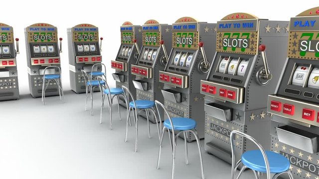 Slot machines in the casino Interior 