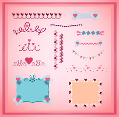 Vector borders and frames for Valentine’s day